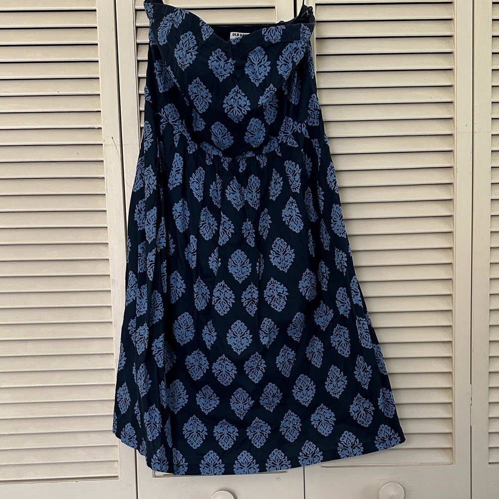 Old Navy Dark Blue and Light Blue  Patterned Dress
